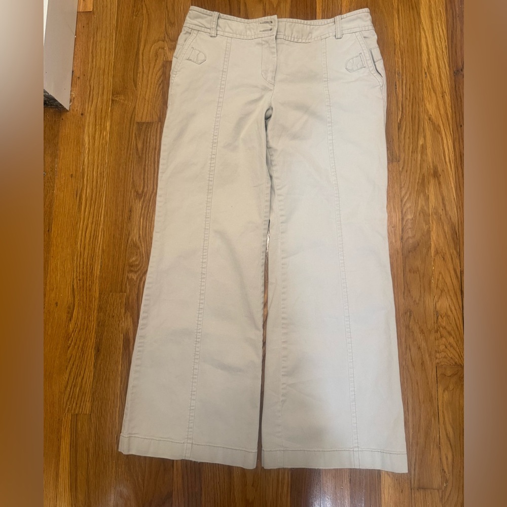 LOFT tan Wide-Leg Pants